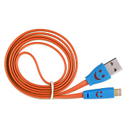 Кабель USB - Apple lightning Glossar iP5-02 Smile  100см 2,4A  (orange)