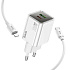 Адаптер Сетевой с кабелем Hoco N46 Glorious USB/Type-C 3A/20W (Type-C/Lightning) (white)