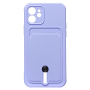 Чехол-накладка - SC304 с картхолдером для "Apple iPhone 12" (dark violet)