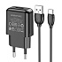 Адаптер Сетевой с кабелем Borofone BA64A USB 2,1A/10W (USB/Type-C) (black)