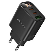 Адаптер Сетевой Borofone BA98A Ilustre PD 2Type-C/USB 3A/30W (black)