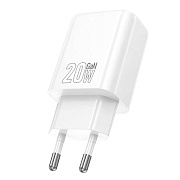 Адаптер Сетевой с кабелем Hoco N61 Gentle PD+QC3.0 USB/Type-C 20W (Type-C/Lightning) (white)