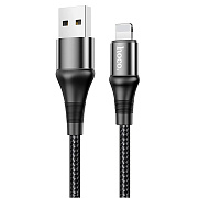Кабель USB - Apple lightning Hoco X50 Excellent 12W 100см 2,4A  (black)