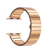 Ремешок - ApW34 металл блочный на застежке Apple Watch 42/44/45/49 mm (rose gold)