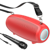 Портативная акустика Borofone BP13 Dazzling, микрофон (red)