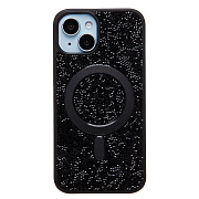 Чехол-накладка - SM029 POSH SHINE SafeMag для "Apple iPhone 14/iPhone 13" россыпь кристаллов (black titanium)