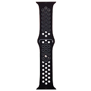 Ремешок - ApW Sport N Apple Watch 42/44/45/49 mm силикон на кнопке (S) (black/gray)