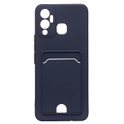 Чехол-накладка - SC315 с картхолдером для "Infinix HOT 12 Play" (dark blue)