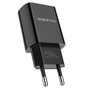 Адаптер Сетевой Borofone BA20A Sharp* USB 2,1A/10W (black)
