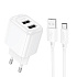 Адаптер Сетевой с кабелем Hoco CS54A PD+QC3.0 USB/Type-C 20W (Type-C/Type-C) (white)