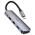 Хаб Type-C - USB Hoco HB27 HDTV+USB3.0+USB2.0*2+PD, 13см (metal gray)