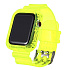 Ремешок - ApW21 Apple Watch 38/40/41 mm прозрачный силикон на пряжке+кейс (yellow)