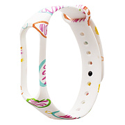Ремешок - WB13 Xiaomi Mi Band 3/Mi Band 4 силикон на кнопке (01) (регулируемый) (white)