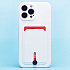Чехол-накладка - SC304 с картхолдером для "Apple iPhone 13 Pro Max" (white) (218013)