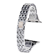 Ремешок - ApW Apple Watch 42/44/45/49 mm металл раскладывающаяся застежка (silver)
