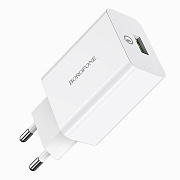 Адаптер Сетевой с кабелем Borofone BA21A Long QC3.0 USB 3A/18W (USB/Type-C) (white)