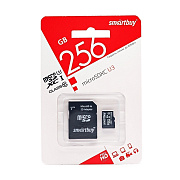 Карта флэш-памяти MicroSD 256 Гб Smart Buy +SD адаптер (class 10);UHS-I U3 