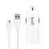 Адаптер Автомобильный с кабелем budi M8J062M 1USB/5V/2.4A +micro USB (white)