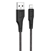 Кабель USB - Apple lightning Hoco X58 Airy silicone (повр. уп) 12W 100см 2,4A  (black)