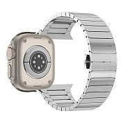 Ремешок - ApW34 металл блочный на застежке Apple Watch 38/40/41 mm (silver)