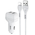 Адаптер Автомобильный с кабелем Hoco Z36 Leader 2USB/5V/2.4A +lightning (white)