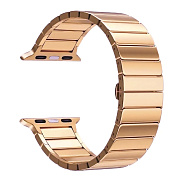 Ремешок - ApW34 металл блочный на застежке Apple Watch 42/44/45/49 mm (rose gold)