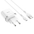 Адаптер Сетевой с кабелем Hoco C12Q QC3.0 USB 3A/18W (USB/Micro USB) (white)