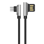 Кабель USB - micro USB Hoco U42 Exquisite steel  120см 2,4A  (black)