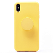 Чехол-накладка - SC161 с попсокетом для "Apple iPhone XS Max" (yellow) ..