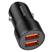 Адаптер Автомобильный Borofone BZ19B Wisdom 36W QC3.0 2USB/5V/3A (black)