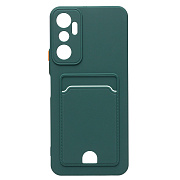 Чехол-накладка - SC315 с картхолдером для "infinix HOT 20 4G" (dark green)