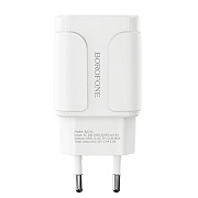 Адаптер Сетевой Borofone BA37A Speedy 2USB 2,4A/10W (white)