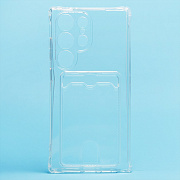 Чехол-накладка - SC276 с картхолдером для "Samsung Galaxy S24 Ultra" (transparent)