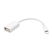 Кабель OTG - Apple lightning Glossar  10см 1A  (white)