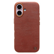 Чехол-накладка Cellis SM031 SafeMag для "Apple iPhone 16" Натуральная кожа (brown) (237501)