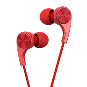 Проводные наушники с микрофоном внутриканальные Recci RM-569 Wired music Jack 3,5  (red)