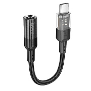 Переходник Jack 3.5 (м) - Type-C (п) Hoco LS37 Spirit 10см (black)