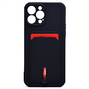 Чехол-накладка - SC304 с картхолдером для "Apple iPhone 13 Pro Max" (black) (218012)