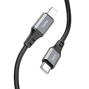Кабель USB - Apple lightning Hoco X92 (silicone) 12W 300см 2,4A  (black)