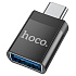 Переходник USB (м) - Type-C (п) Hoco UA17 4см (black)