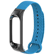 Ремешок - WB04 carbon Xiaomi Mi Band 4 силикон на кнопке (регулируемый) (light blue)