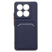 Чехол-накладка - SC337 с картхолдером для "Xiaomi 14T Pro" (dark blue)