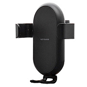 Держатель автомобильный - гравитационный+беспроводная зарядка T8 (повр. уп.) в дефлектор (black)