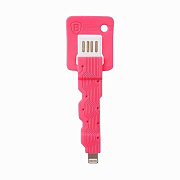 Кабель USB - Apple lightning Baseus  10см 2,4A  (pink)