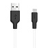 Кабель USB - micro USB Hoco X21 Silicone 10W 100см 2A  (black/white)