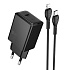 Адаптер Сетевой с кабелем Hoco N70 Nuevo PD Type-C 3A/30W (Type-C/Lightning) (black)