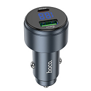 Адаптер Автомобильный Hoco Z57B Glorious 63W PD45W+QC3.0 USB/Type-C/5V/3A (metal gray)