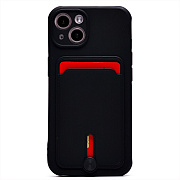 Чехол-накладка - SC304 с картхолдером для "Apple iPhone 13" (black) (208480)