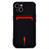 Чехол-накладка - SC304 с картхолдером для "Apple iPhone 13" (black) (208480)