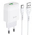 Адаптер Сетевой с кабелем Hoco C72Q Glorious QC3.0 USB 3A/18W (USB/Type-C) (white)